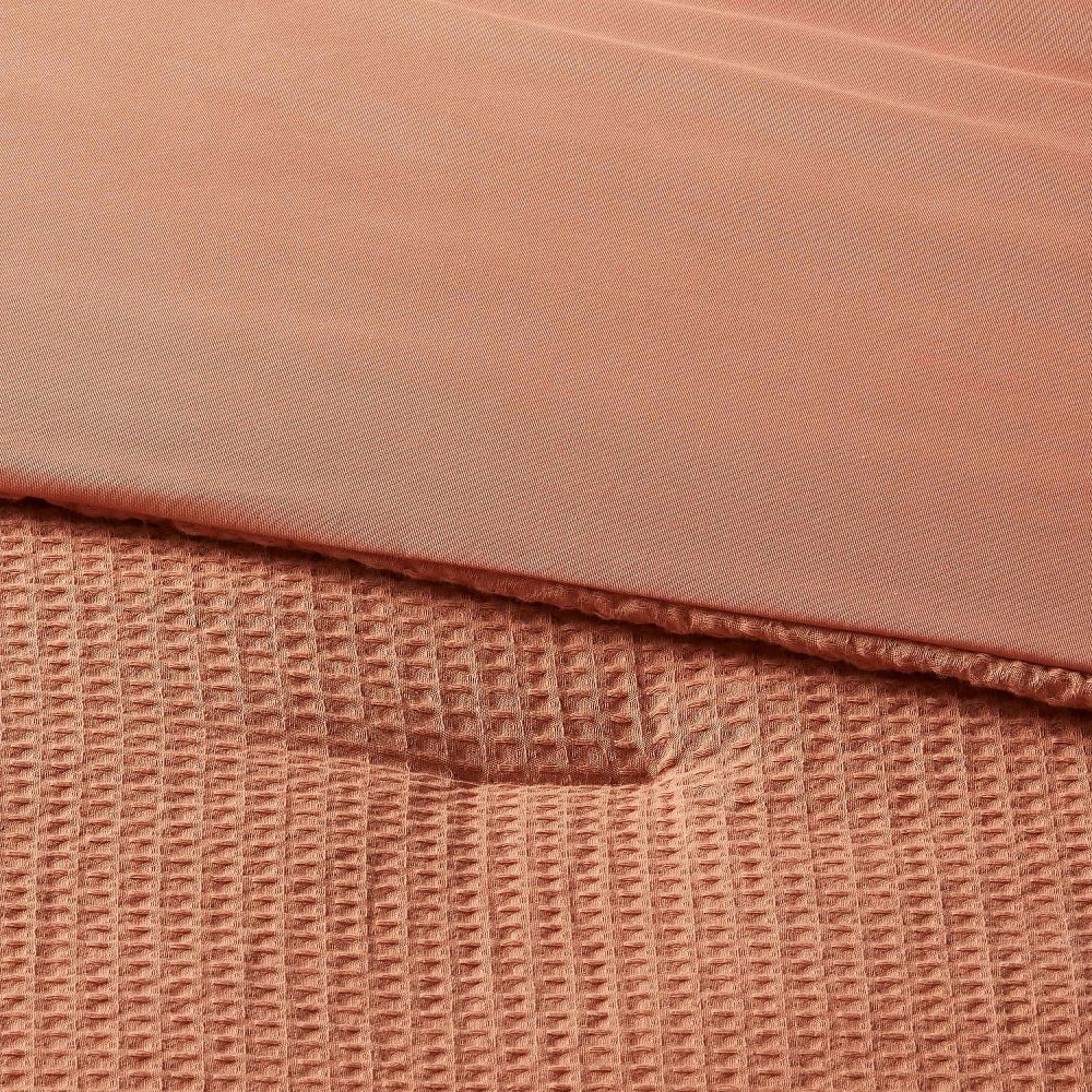 Full/Queen Washed Waffle Weave Comforter and Sham Set Rustic Red Barn -