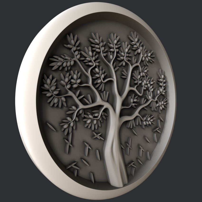 3d STL models for CNC, Artcam, Aspire, relief tree olive