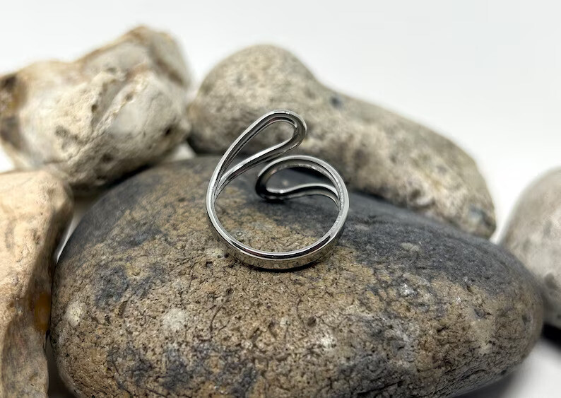 925 Solid Sterling Silver Statement Ring Bypass Ring Wrap Around Ring ALL Size