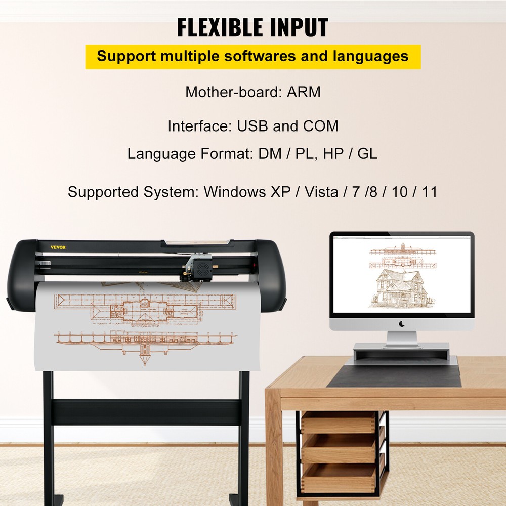 28" Vinyl Cutter Machine Cutting Plotter Bundle SignMaster Floor Stand