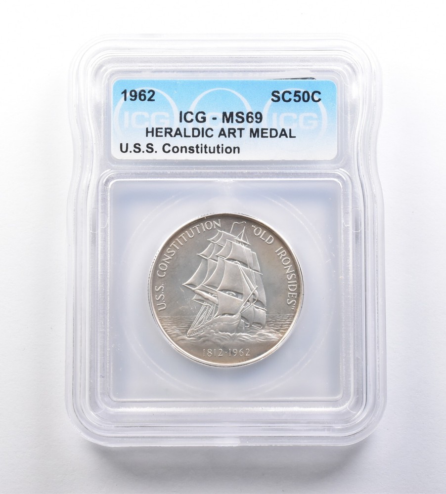 1962 So-Called Half Dollar USS Constitution MS69 ICG *7160