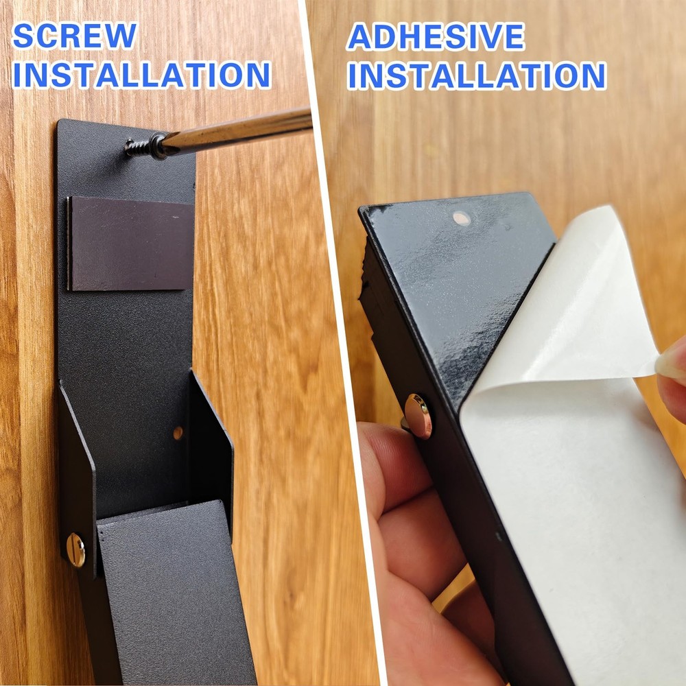 Door Stoppers Adhesive, Kick Down Stop Holder Keep Open, Black