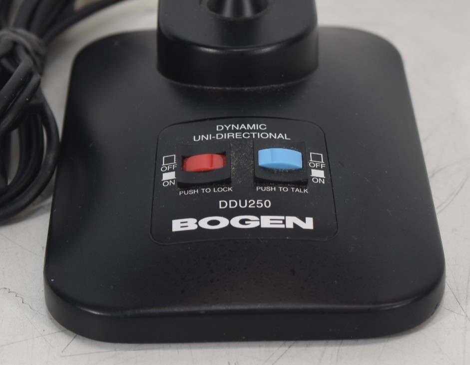 Bogen DDU250 Desktop Push-To-Talk Mic with Lock Dynamic Uni-Directional