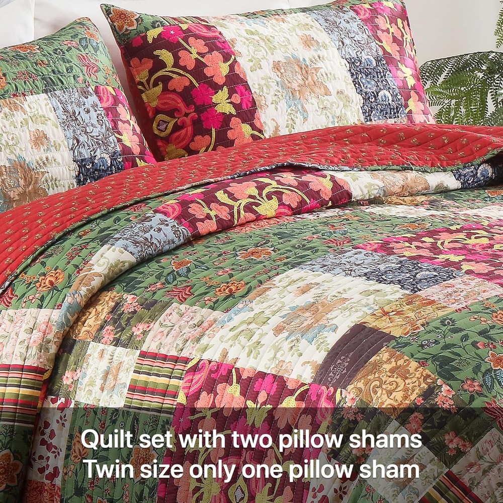 Twin Quilt Set Bed Patchwork Quilts Queen Size Comforter Coverlet Bedspread