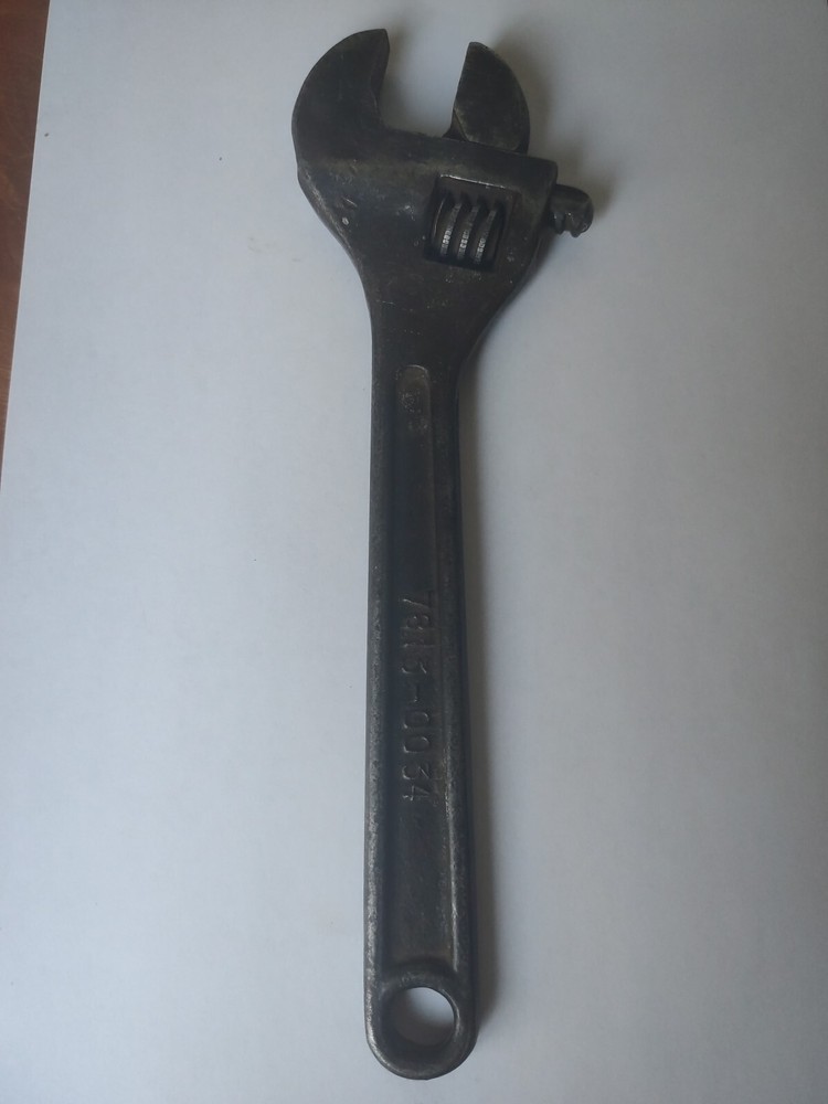 Vintage, Soviet adjustable wrench. Soviet old hand tool. USSR adjustable wrench.