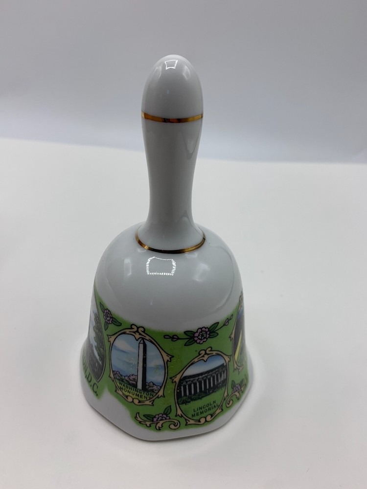 Ceramic Bell Washington D.C. White 5.5" Tall