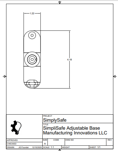 Simplisafe Adjustable Mount, Doorbell Camera Mount