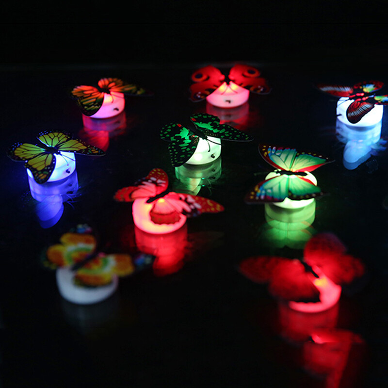 4x Butterfly LED Night Light Creative Glowing Stickable Romantic Wall Lights