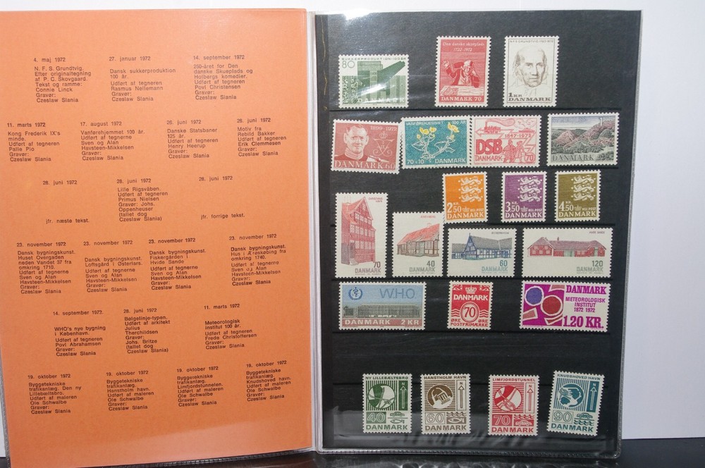 Denmark Danemark Year Set 1972 Official MNH Complete as Issued