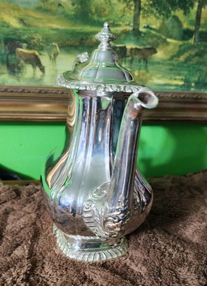 😎NICE! GORHAM ANTIQUE SHELL & GADROON SILVERPLATED 4pc COFFEE & TEA SET☕️🍵🍚🥛