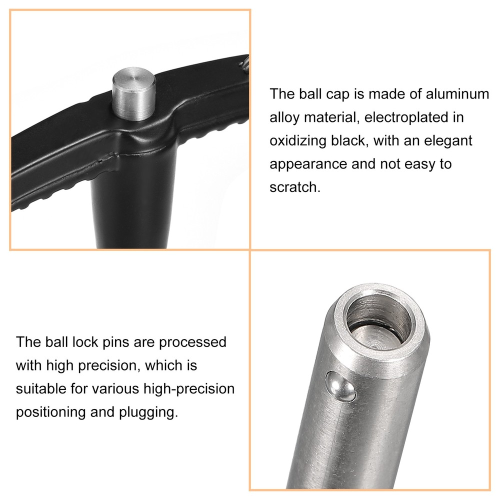 T Handle Locking Pins, Push-Button Quick Release Pin with Lanyard (8mm-20mm)
