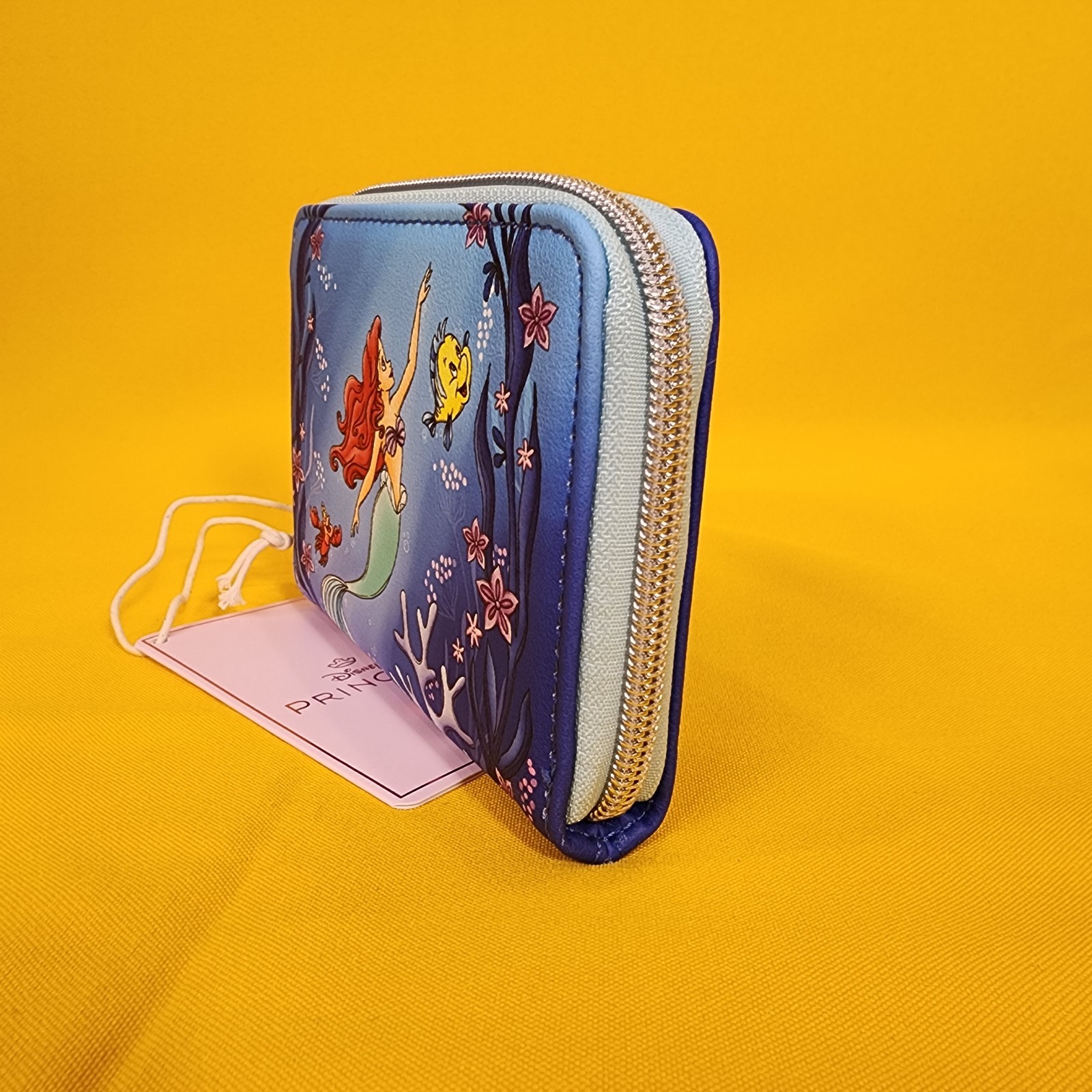Loungefly Disney Princess Little Mermaid Ariel Flounder Sebastian Zip Wallet NEW