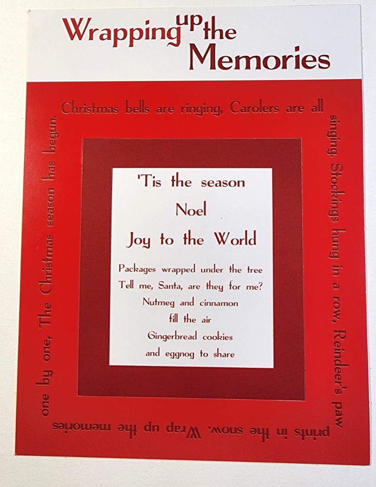 Christmas Tiny Tales Frames Double-Sided 2 Frames & Poem My Mind's Eye 2004
