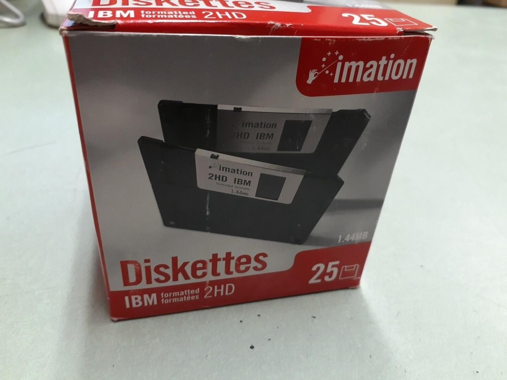 25 Pack - Imation 3.5 Floppy Disks Diskettes IBM Formatted 1.44MB 2HD