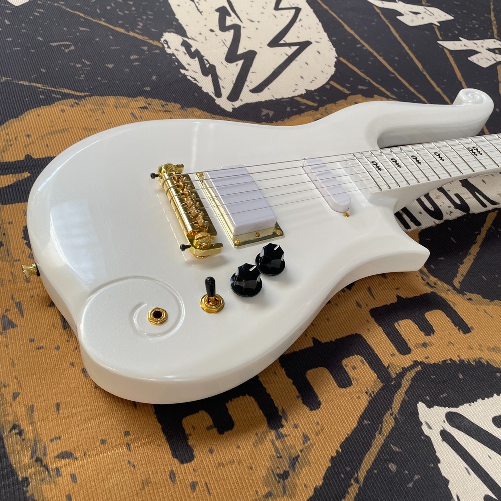 White Cloud Prince Electric Guitar 6String Custom Inlay Free Ship
