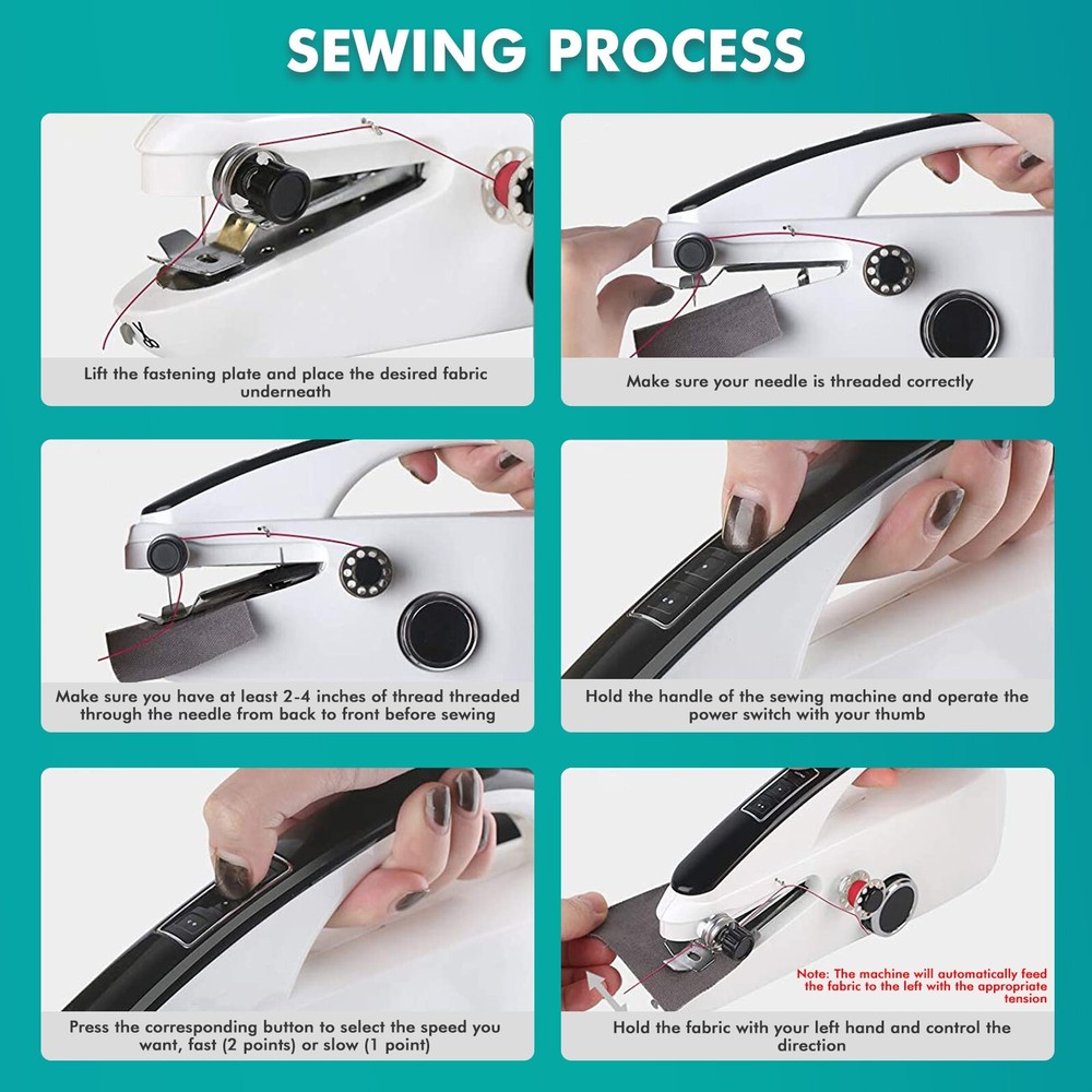 Mini Handheld Sewing Machine Electric Portable Stitch Tool with Full Kit