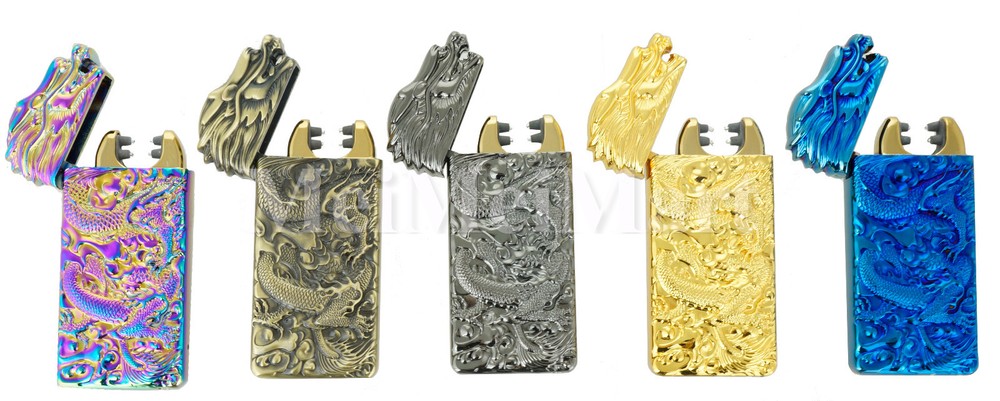 Dragon Shake Electronic Pulse Dual Arc Plasma Lighter with USB Rechargeable BK