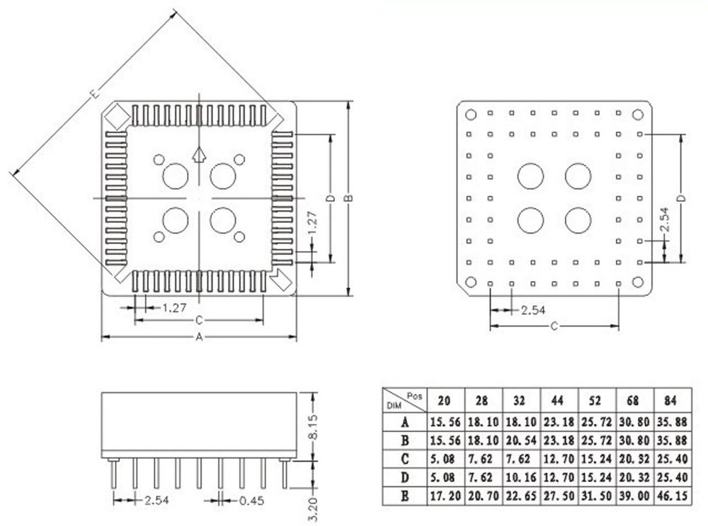 5Pcs New PLCC84 PLCC 84 Pin DIP IC Socket Adapter Converter