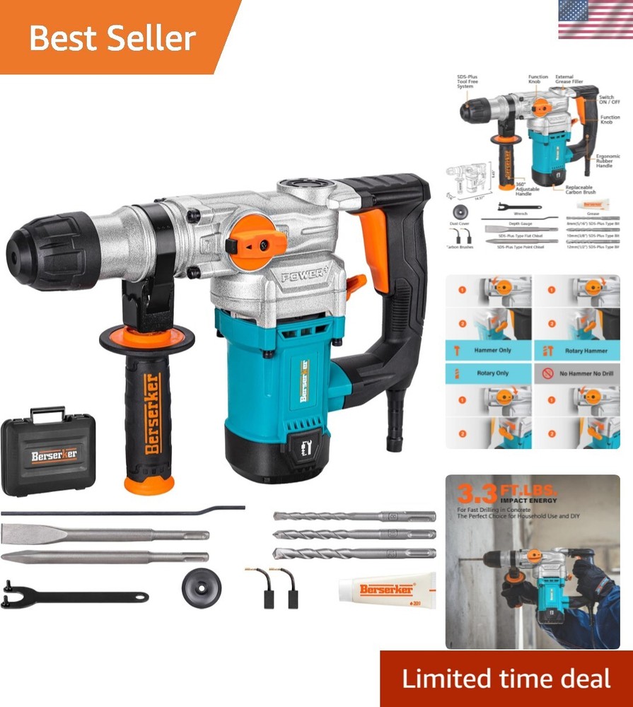 Lightweight Berserker 1-1/8'' SDS-Plus Hammer Drill - Durable & User-Friendly