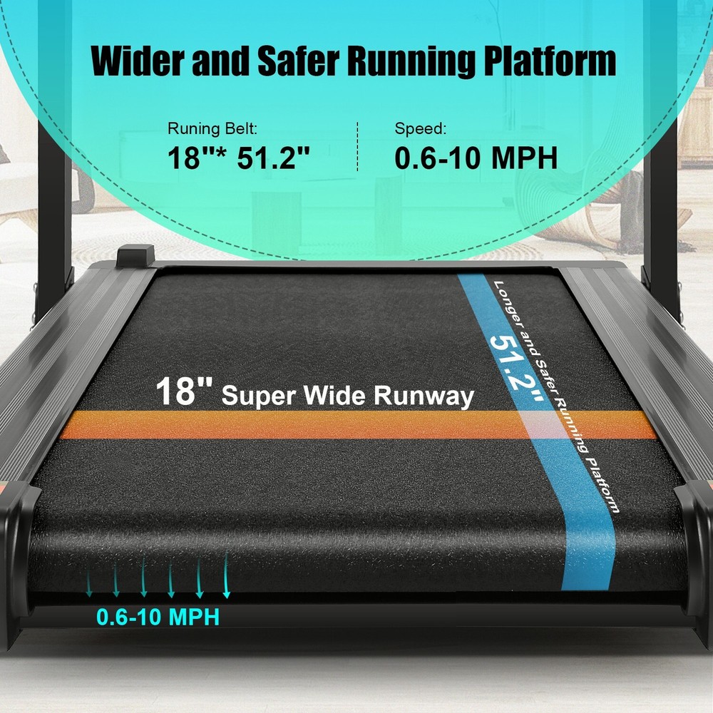 Folding Treadmill with Incline LCD Touch Screen Walking Jogging Running Machine