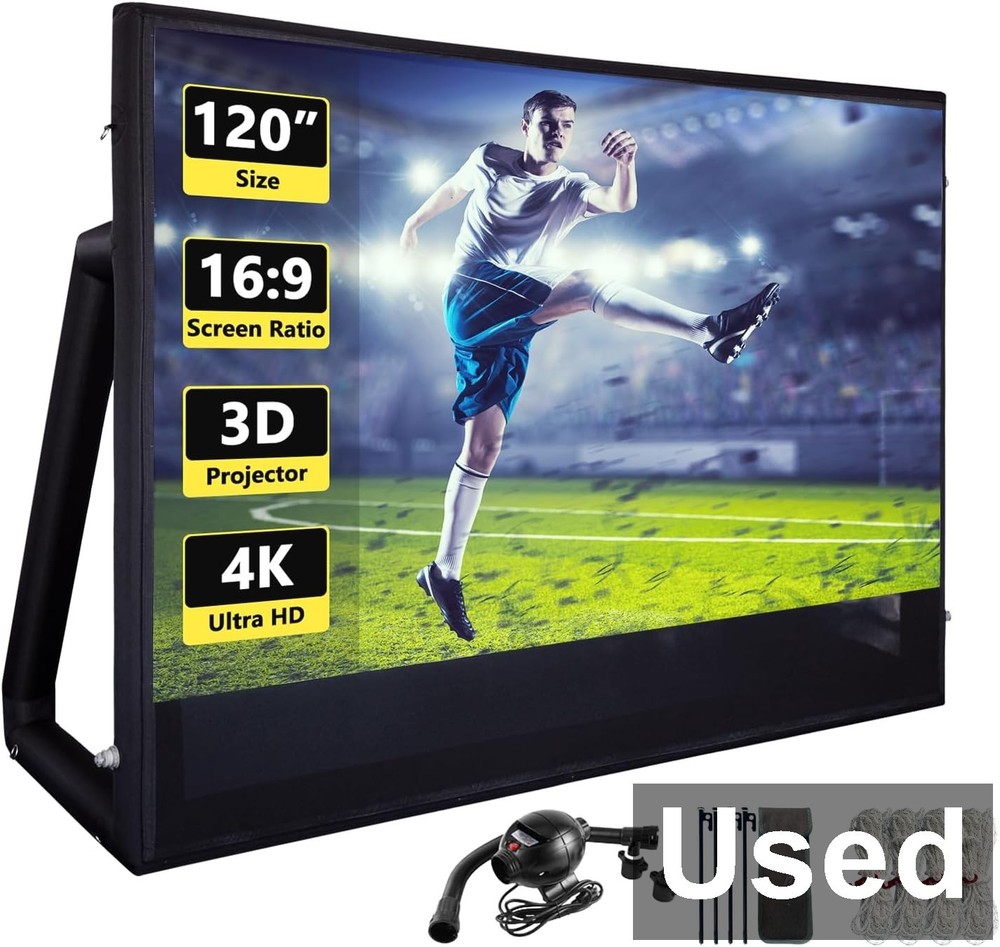 Iuoni 120", No Blower Inflatable Projector Screen, Black
