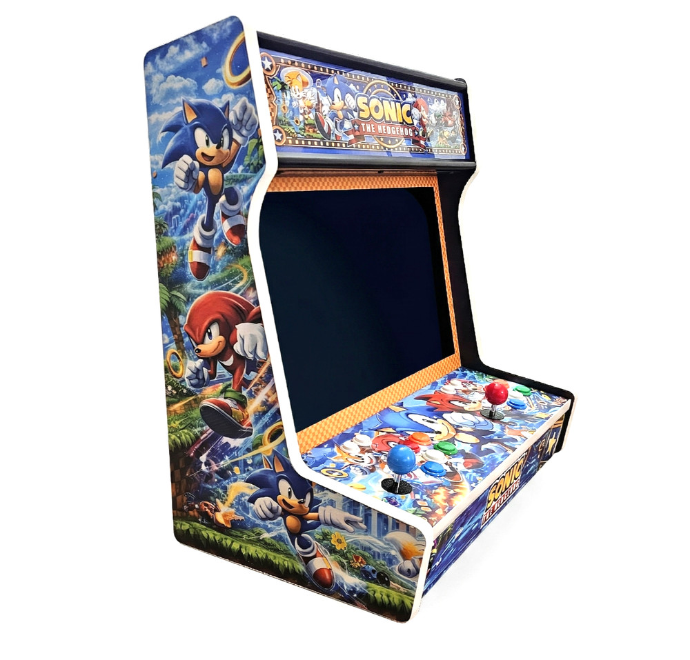 DIY Arcade Cabinet Kit, Bartop, Wall Mountable, Sonic Theme - 2 Player Machine