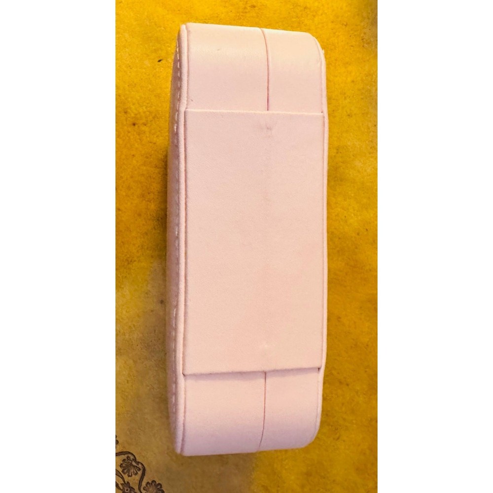 2 Pink Travel Jewelry Box Snap Close Rectangular & Full Zip Square Compartments