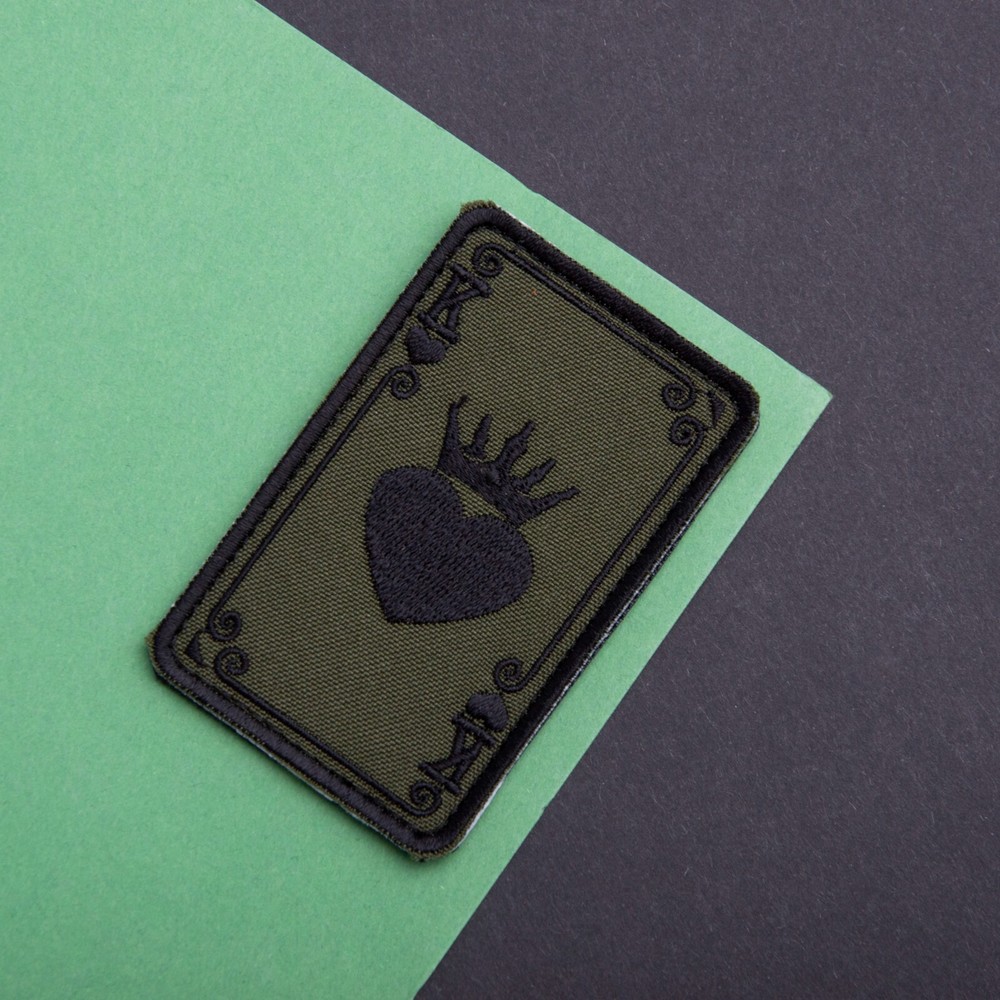 2Pcs King Card Heart Patch Hook and Loop Embroidered Tactical Patches