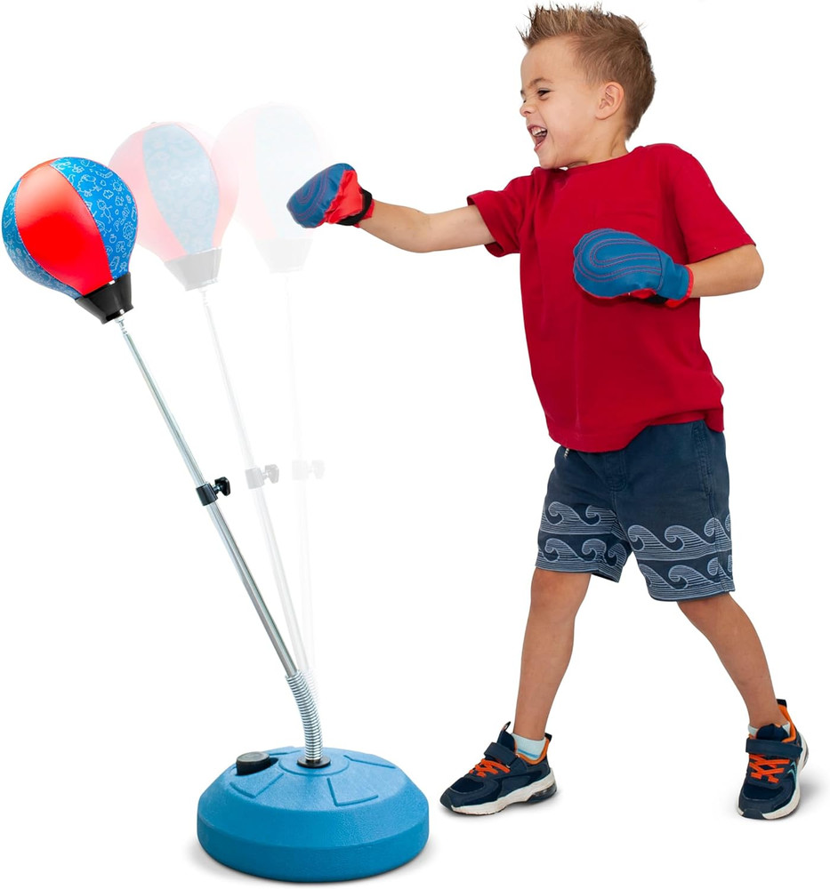 Techtools Punching Bag for Kids, Reflex Boxing Set with Stand - Includes Boxing