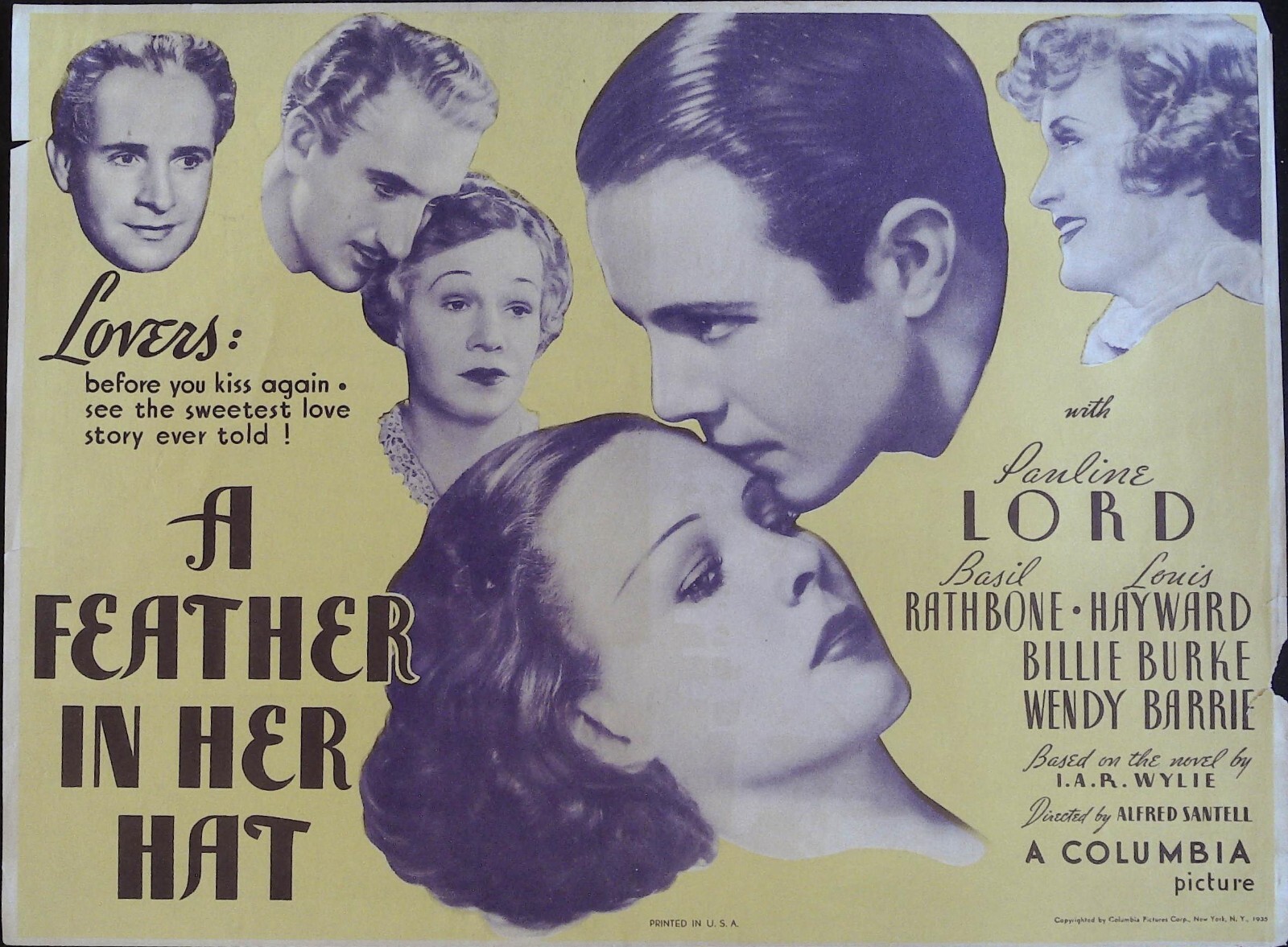 A Feather in Her Hat Herald 1935 Pauline Lord, Basil Rathbone, Louis Hayward!