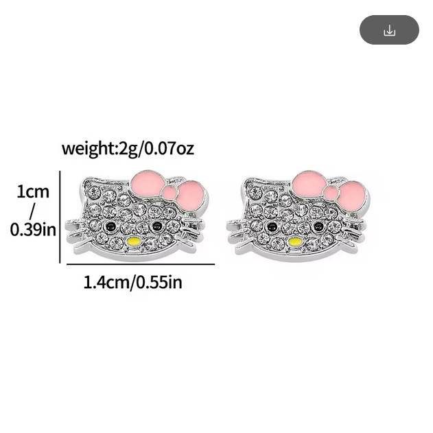 Tiny Cute Hello Kitty Bling Stud Earrings New
