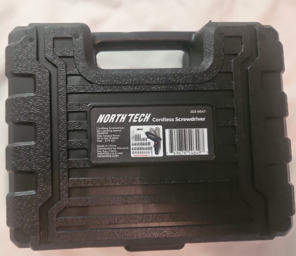 North Tech 3.7V Cordless Screwdriver Tool Socket Set Carrying Case Rechargeable