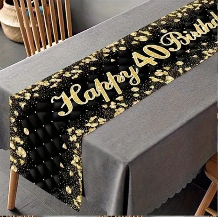 40th Birthday Table Decorations,Rectangular Plastic Tablecloth for 40th Birthday