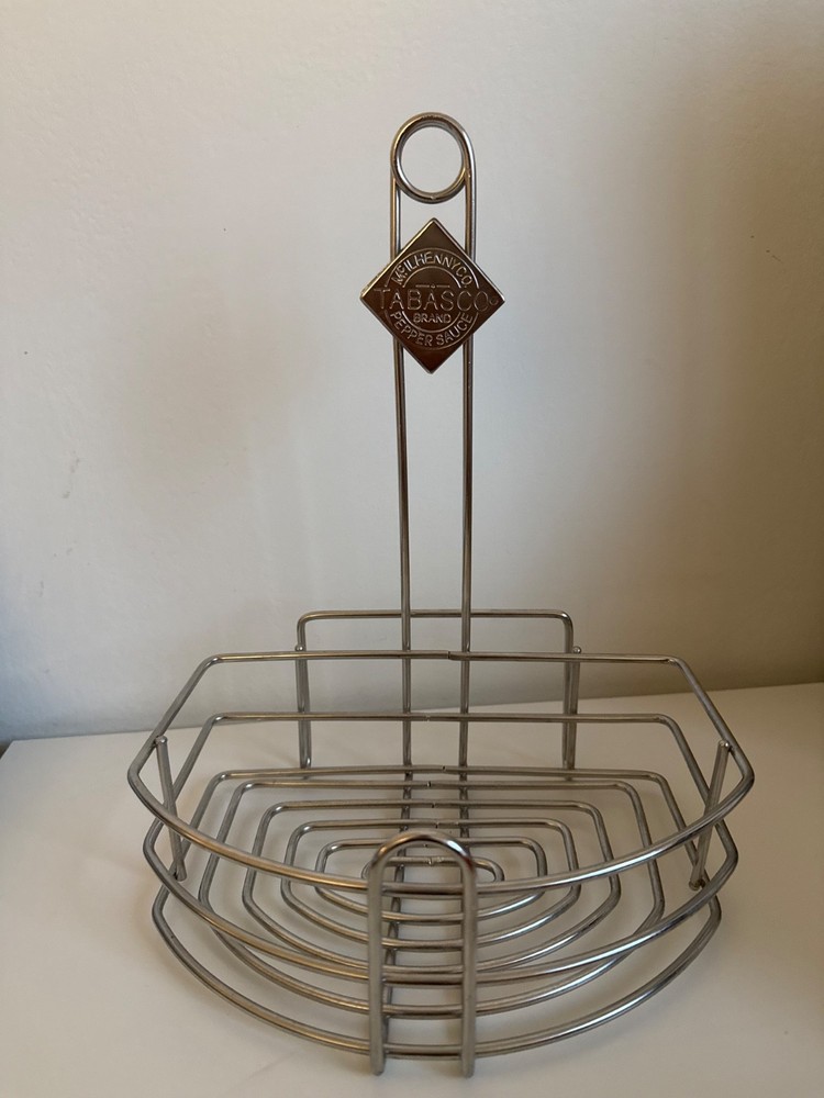 🔥Tabasco Hot Pepper Sauce Chrome Condiment Caddy Holder Table Top Restaurant