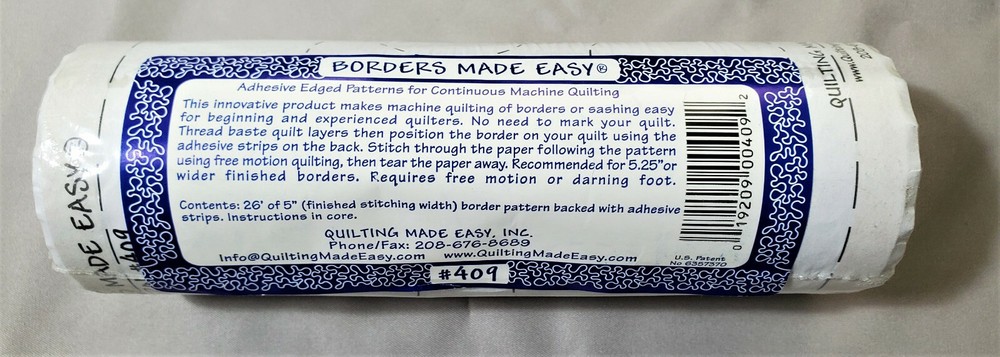Borders Made Easy #409 Stipples Machine Quilting 26'X5" Adhesive Edged Pattern
