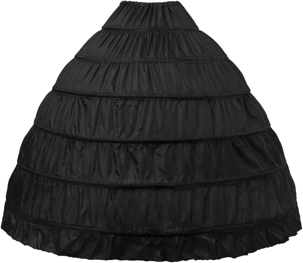 Full 6 Hoop Skirt Floor Length Crinoline Underskirt Wedding Dress Petticoat