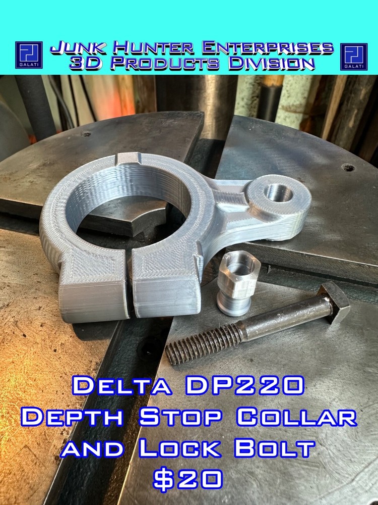 3D Printed Replacement Delta Rockwell DP220 14” Drill Press Depth Stop Collar