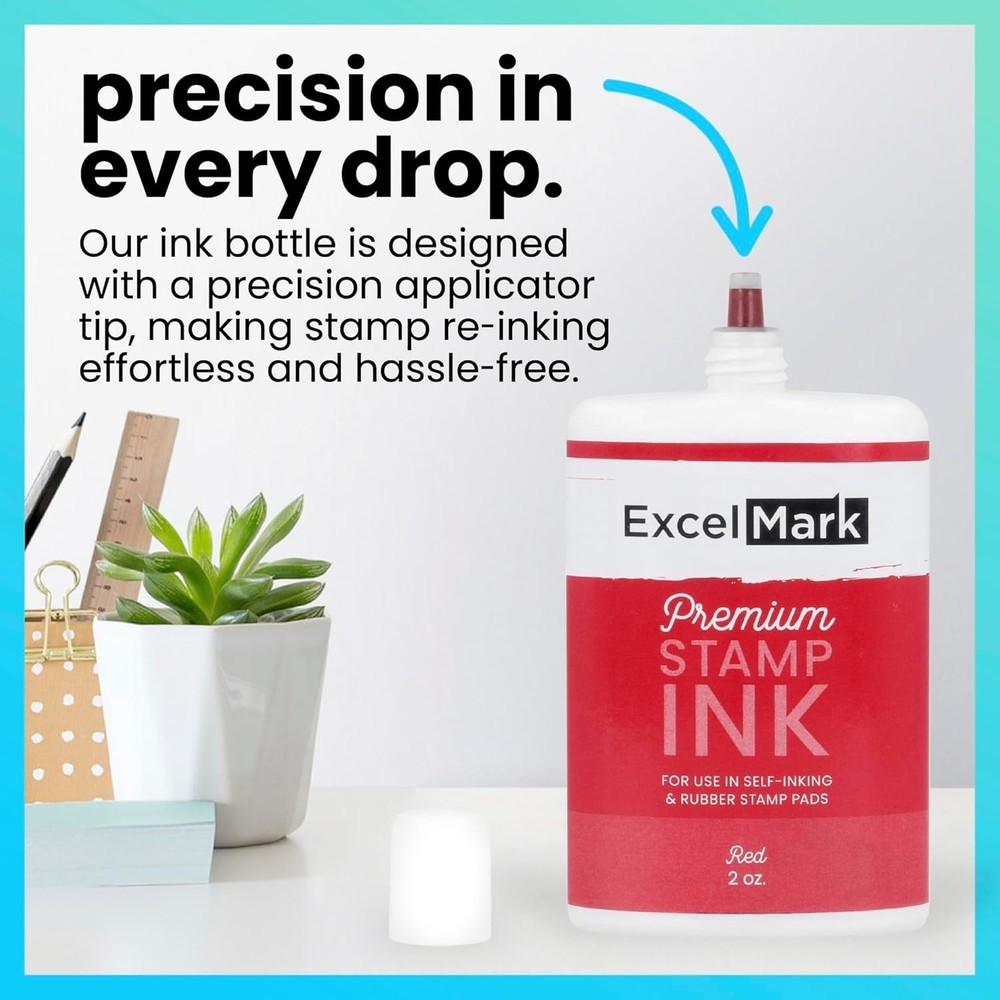 Self Inking Stamp Refill Ink - 2 oz. - Red Ink