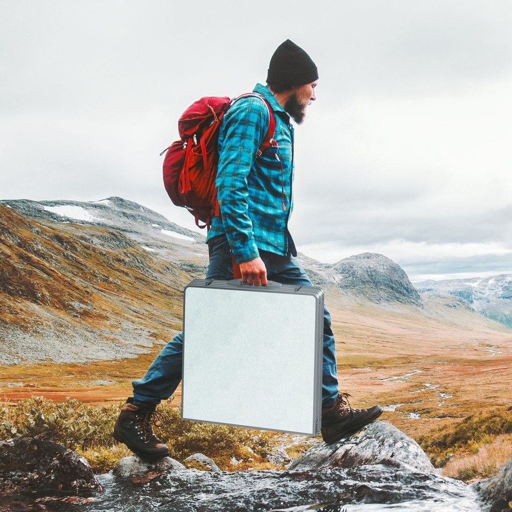 47" Folding Camping Table with Height Adjustability, Lightweight Portable Table