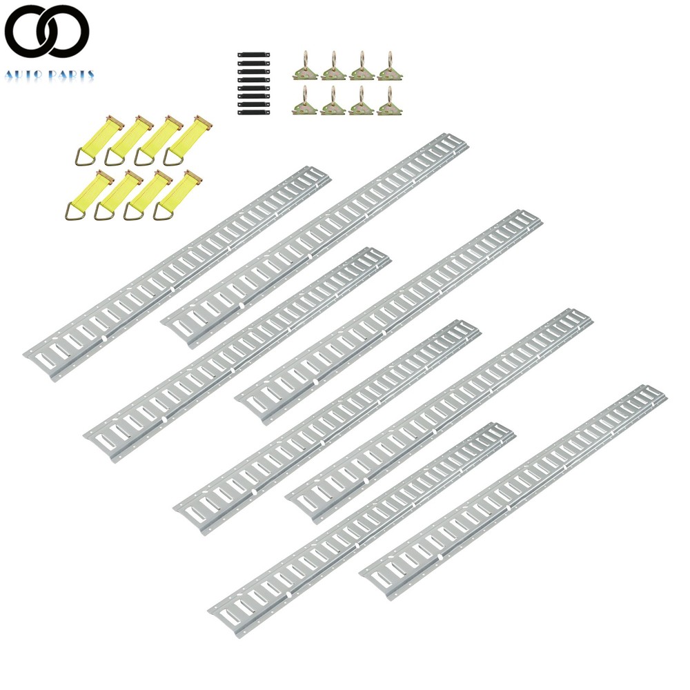 32 PCS E Track Tie Down Rail Kit 5' E Track Rails Enclosed Cargo For Trailer
