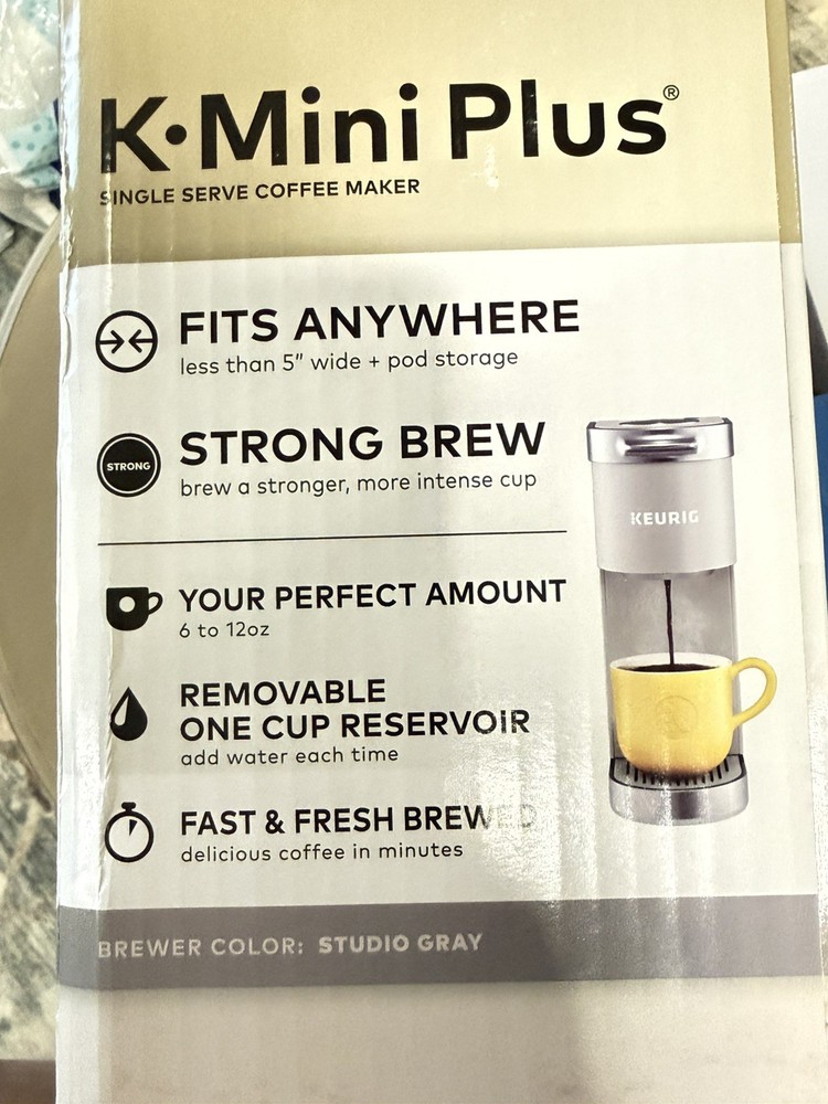 Keurig K-Mini Plus Single Serve K-Cup Pod Coffee Maker - Gray *Unopened Box*
