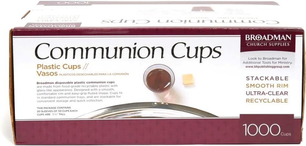 1000 Count Disposable, Recyclable Plastic Communion Cups - Ideal for Churches