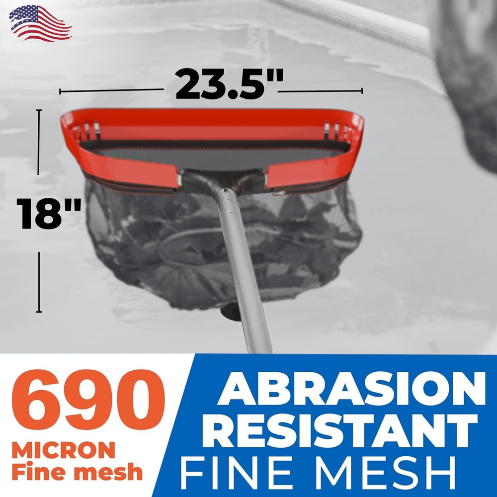Silt and Leaf Rake Bundle for Pool and Pond Cleaning Pro-Tuff