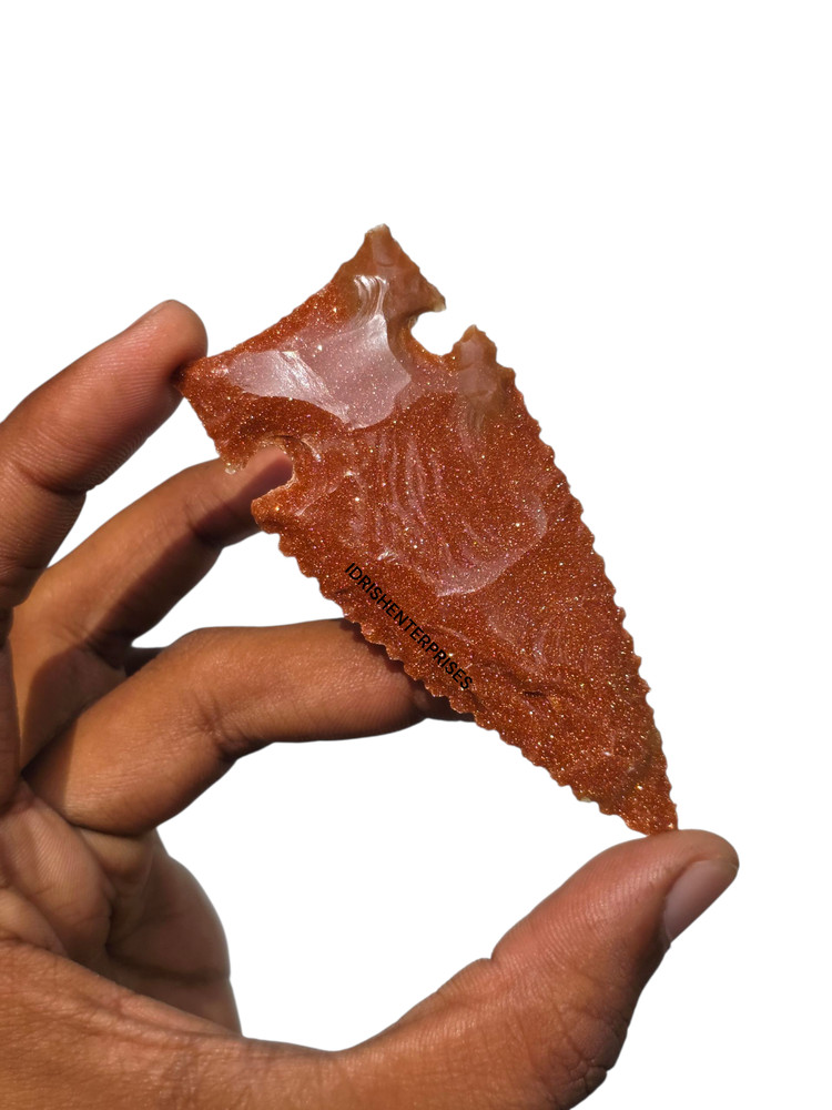 Handcrafted Red Sandstone Arrowhead | Boho Home Decor (3.5–4")