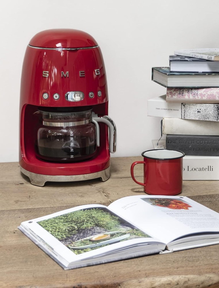 Smeg Drip Filter Coffee Machine, Red, 10 cup Red