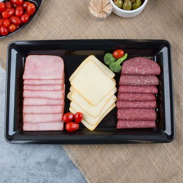 Fineline RC473.BK, 12x18-Inch Platter Polystyrene White Rectangular Tray, 20/CS