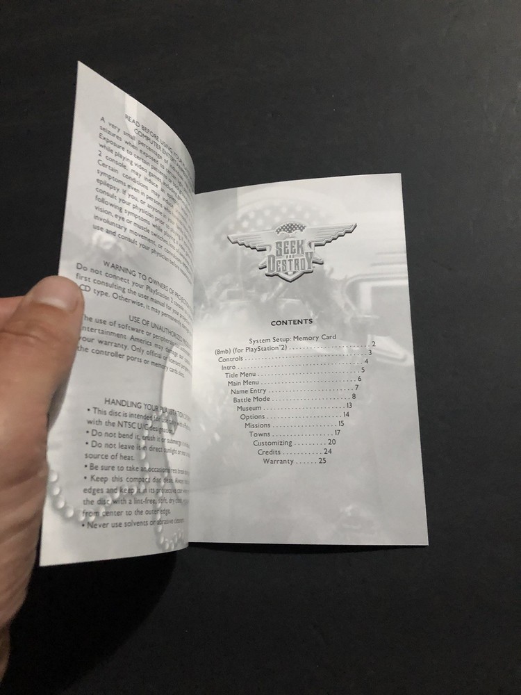 seek and destroy ps2 manual Only
