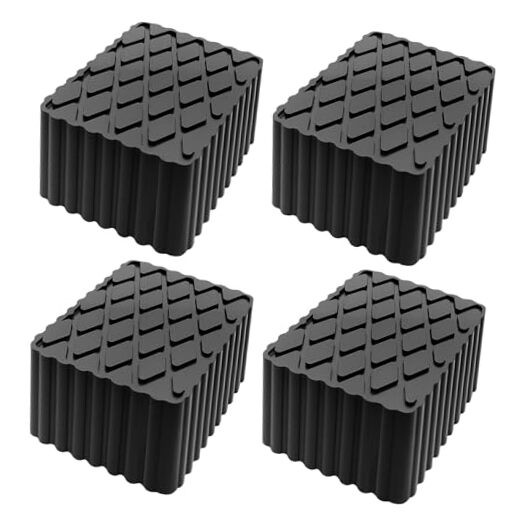 4 Pack Solid Rubber Auto Lift Block Spacer Pad Solid 120mm x 80mm x 80mm