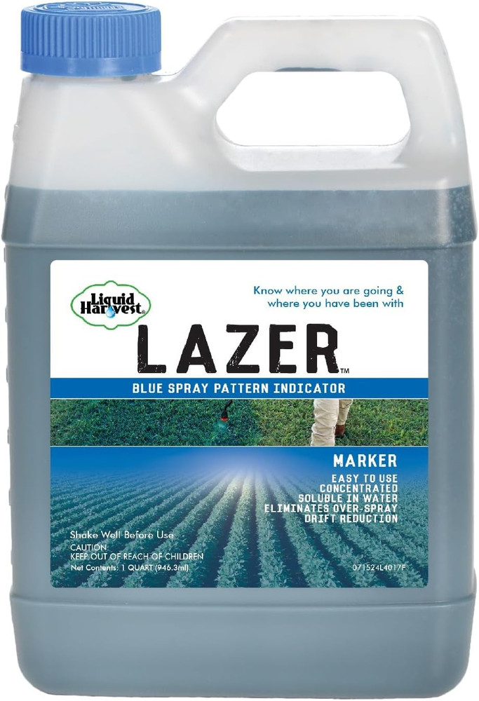 Lazer Blue - 32 Ounces - Concentrated Spray Pattern Indicator - Perfect Weed/ Fe