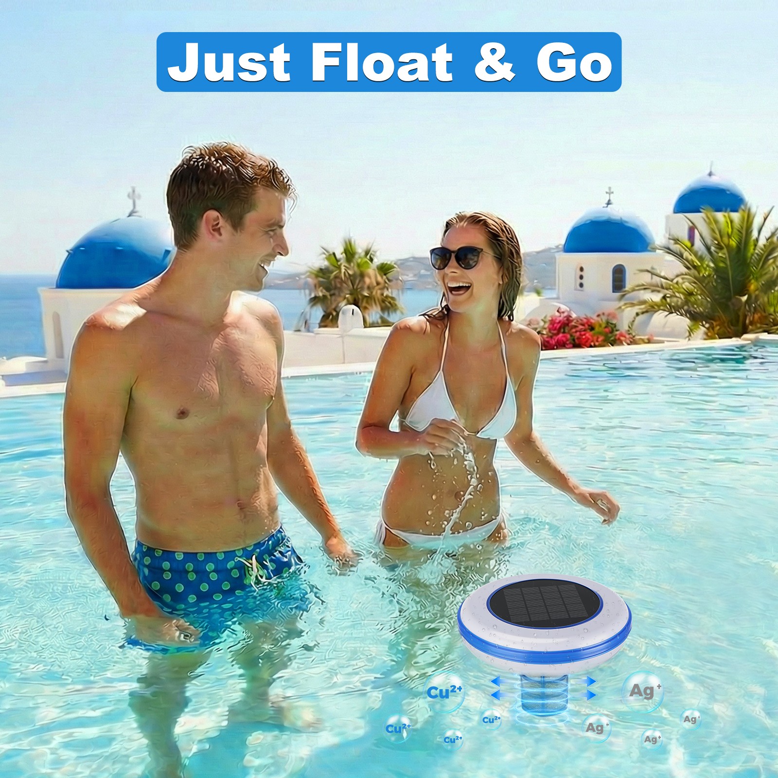 Solar Pool Ionizer Chlorine-Free Water Purifier Up to 45,000 Gal Pool Cleaner